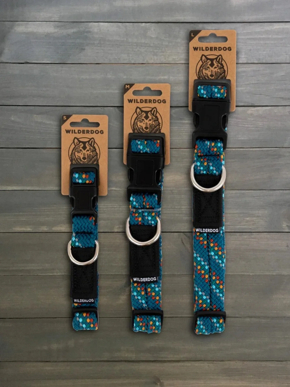 NWT Wilderdog Reflective Adj Rope Dog Collar, Size SM (3 colors) available